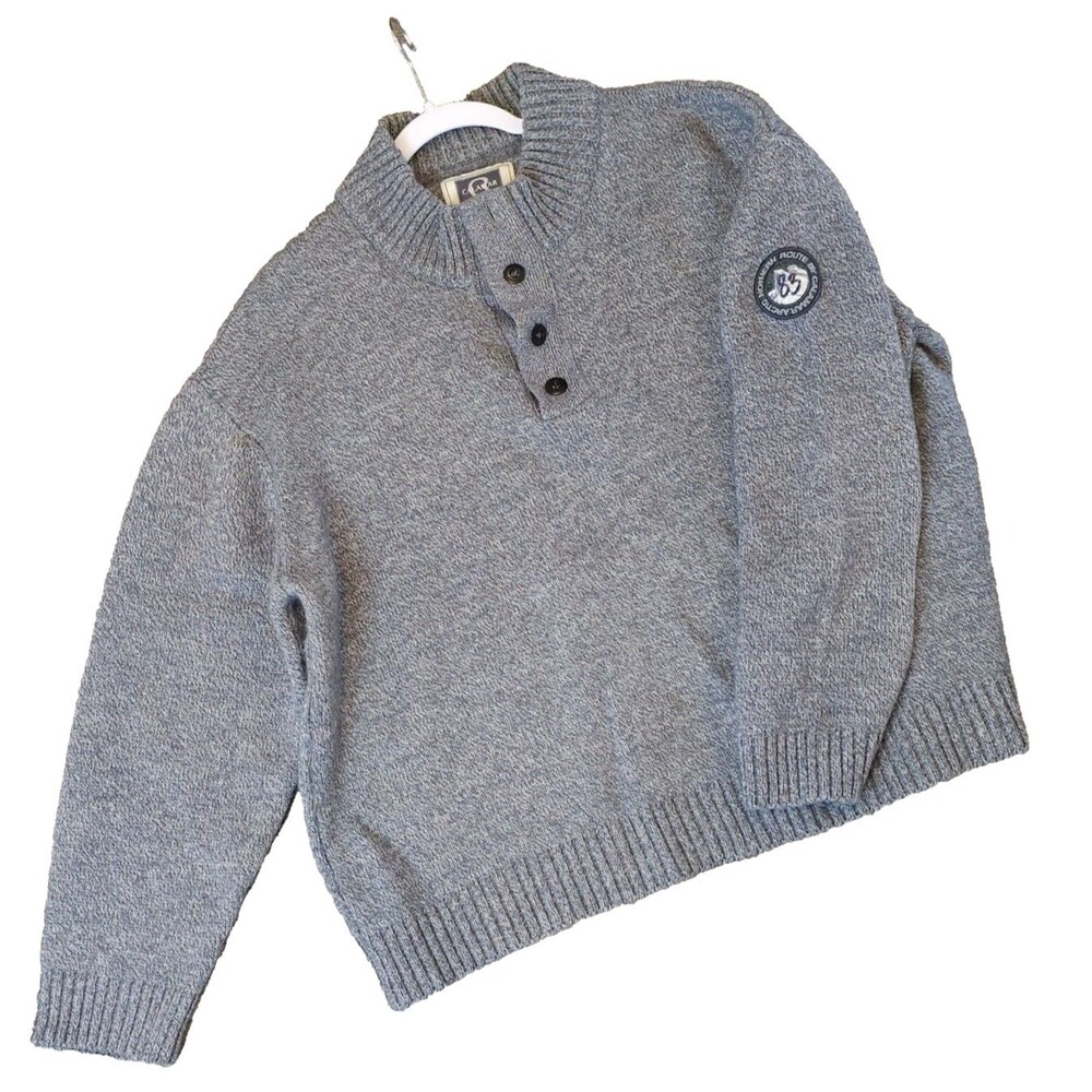 Men's XXL Sweater Wool Acrylic Blend CALAMAR Urban Class Pullover Grey Mockneck